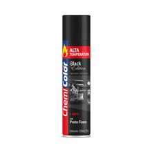 Tinta Spray Alta Temperatura Chemicolor 350ml Preto Fosco
