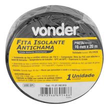 Fita Isolante Antichama Preta 19 mm x 20 m