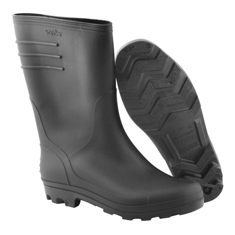 Bota-de-PVC-Preta-com-Cano-MEdio-e-Sem-Forro-NUmero-42-P4075